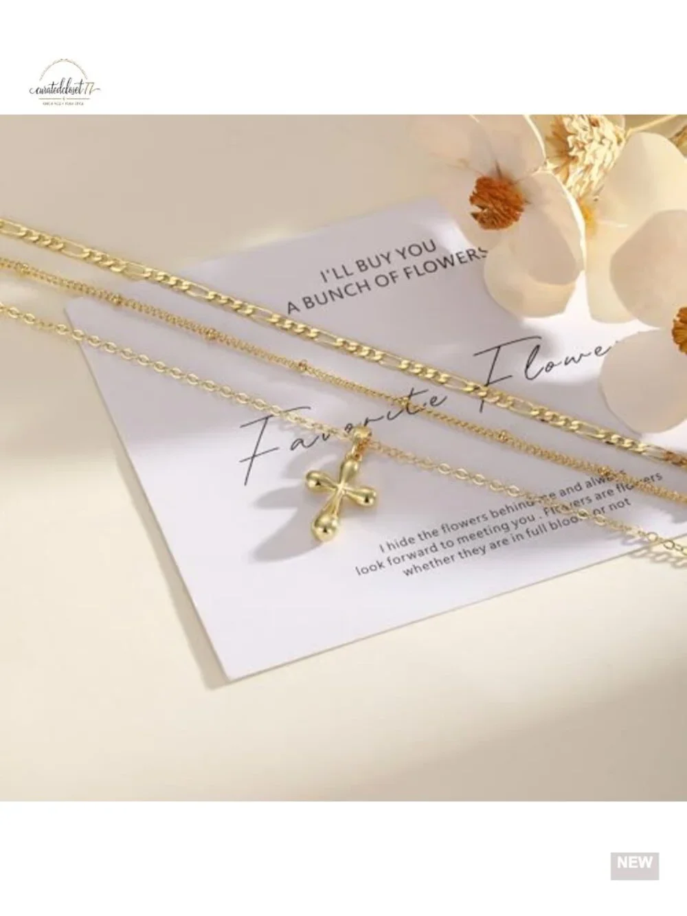 Layered Gold Cross Necklaces for Women, Stack 14K Gold Plated Cubic Zirconia